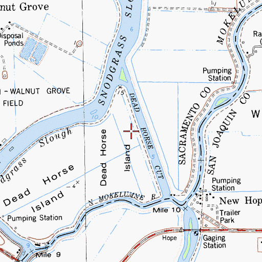 Topographic Map of Dead Horse Cut, CA