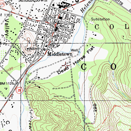 Topographic Map of Dead Horse Flat, CA