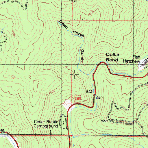 Topographic Map of Dead Horse Gulch, CA