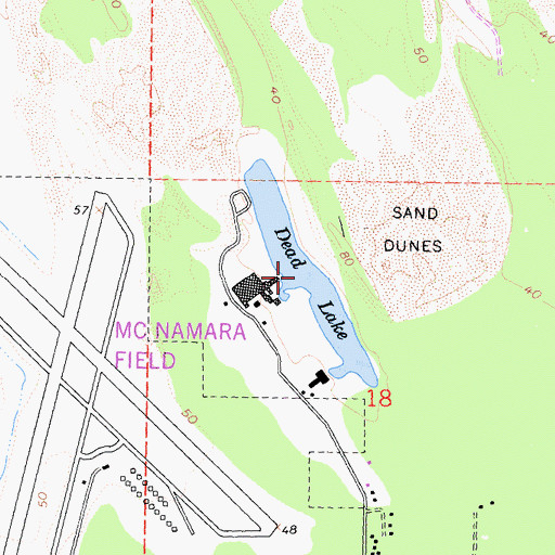 Topographic Map of Dead Lake, CA