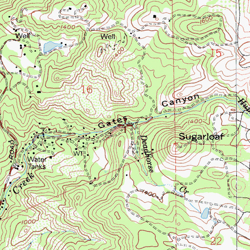 Topographic Map of Deadhorse Creek, CA