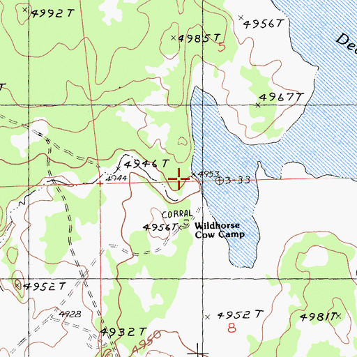 Topographic Map of Deadhorse Flat Reservoir, CA