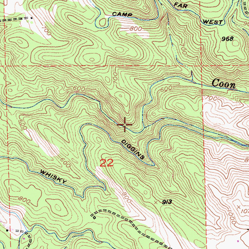 Topographic Map of Deadman Canyon, CA