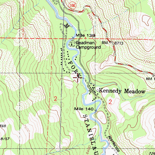 Topographic Map of Deadman Creek, CA