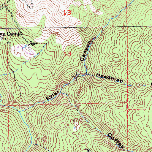 Topographic Map of Deadman Gulch, CA