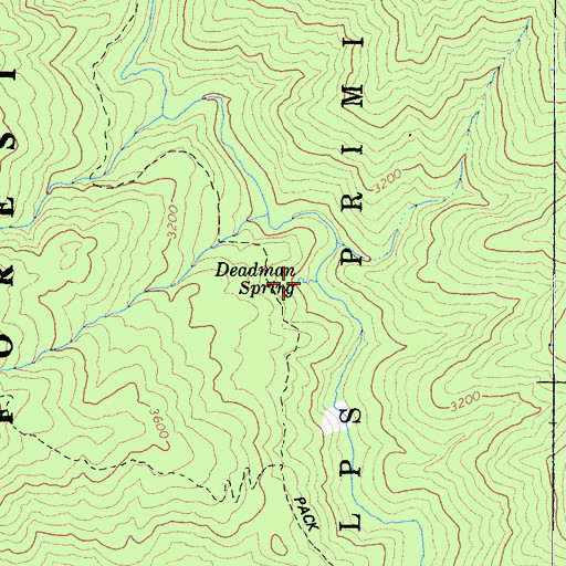 Topographic Map of Deadman Spring, CA