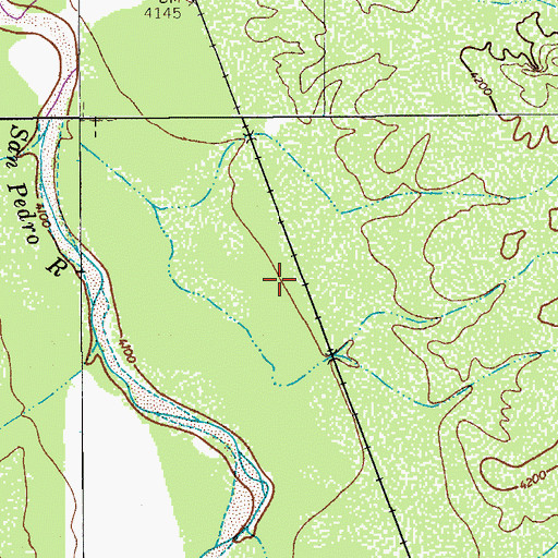 Topographic Map of San Pedro (historical), AZ