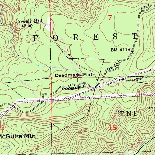 Topographic Map of Deadmans Flat, CA