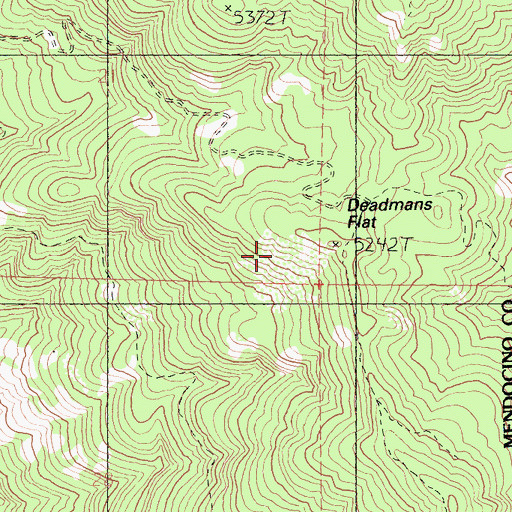 Topographic Map of Deadmans Flat, CA