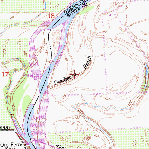 Topographic Map of Deadmans Reach, CA