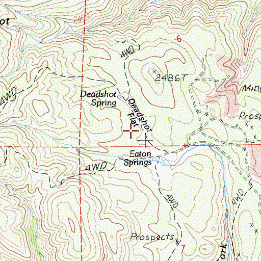 Topographic Map of Deadshot Flat, CA