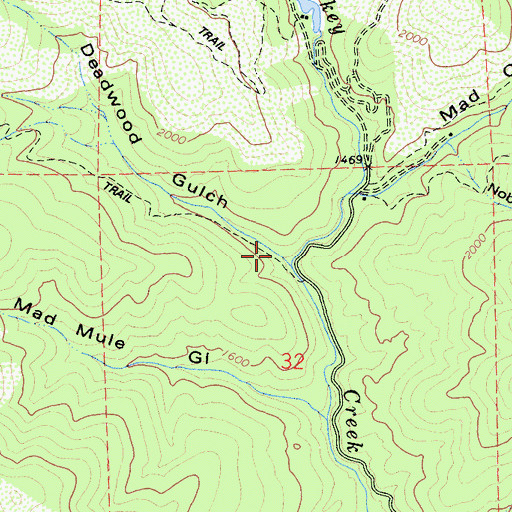 Topographic Map of Deadwood Gulch, CA
