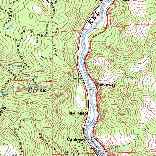 Topographic Map of Dean Creek, CA