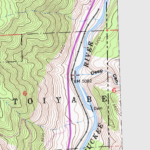 Topographic Map of Deep Canyon, CA