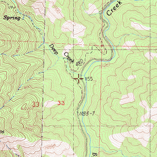 Topographic Map of Deep Creek, CA