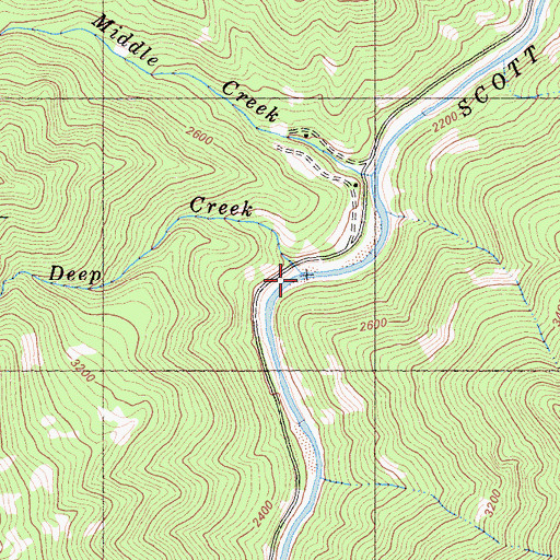 Topographic Map of Deep Creek, CA