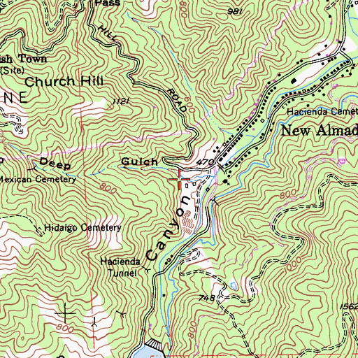 Topographic Map of Deep Gulch, CA