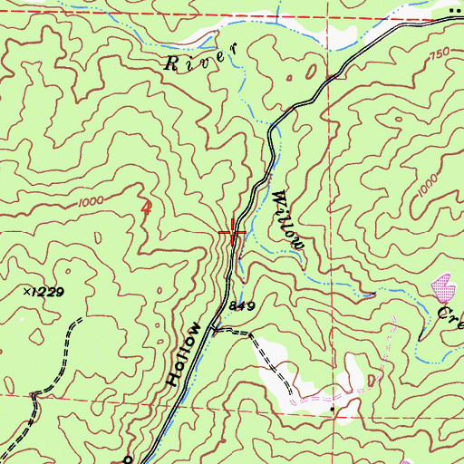 Topographic Map of Deep Hollow, CA