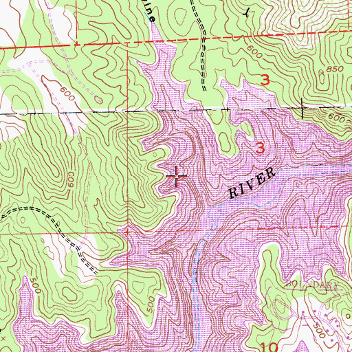 Topographic Map of Deep Ravine, CA