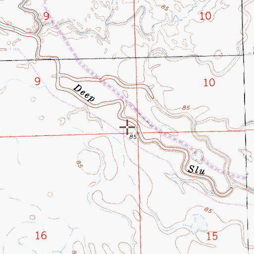 Topographic Map of Deep Slough, CA