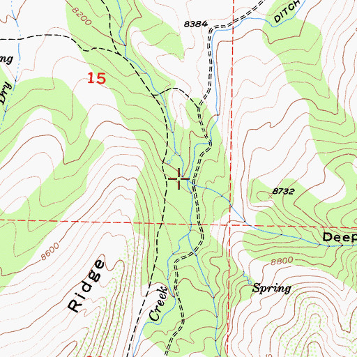 Topographic Map of Deep Wash Canyon, CA