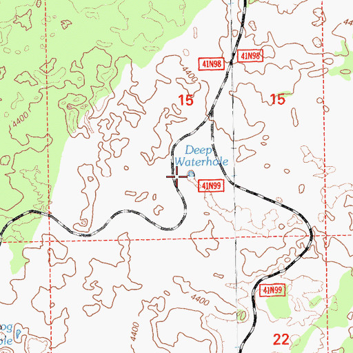 Topographic Map of Deep Waterhole, CA