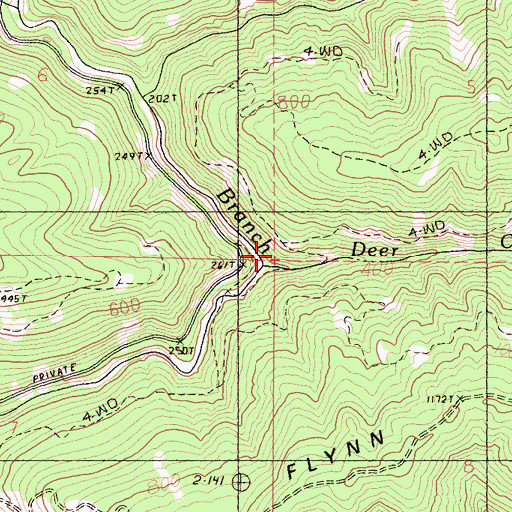 Topographic Map of Deer Creek, CA