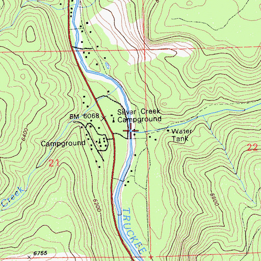 Topographic Map of Deer Creek, CA