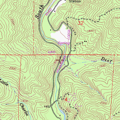 Topographic Map of Deer Creek, CA