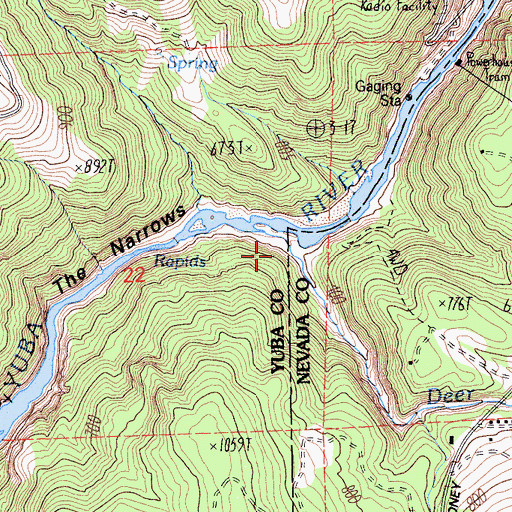 Topographic Map of Deer Creek, CA