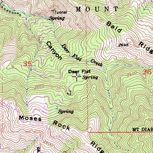 Topographic Map of Deer Flat, CA
