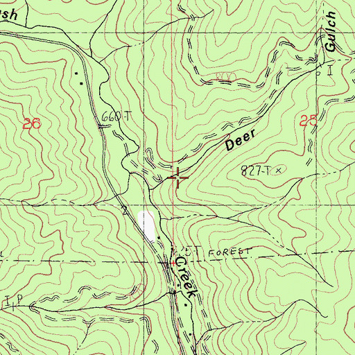 Topographic Map of Deer Gulch, CA