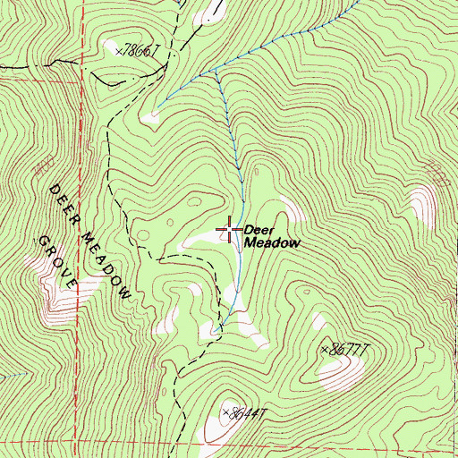 Topographic Map of Deer Meadow, CA