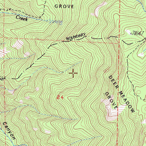 Topographic Map of Deer Meadow Grove, CA