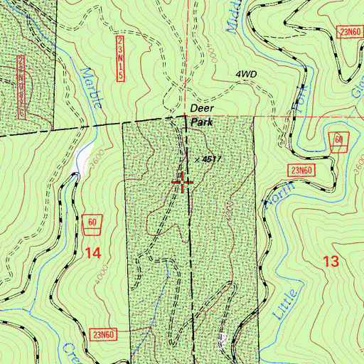 Topographic Map of Deer Park, CA