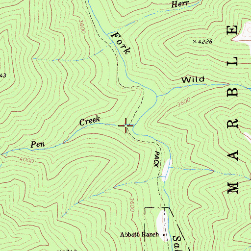 Topographic Map of Deer Pen Creek, CA