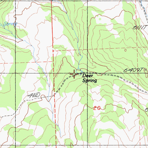 Topographic Map of Deer Spring, CA