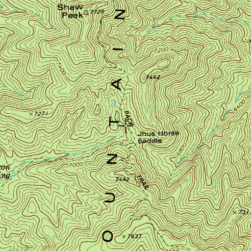 Topographic Map of Shaw Peak Trail Two Hundred Fiftyone, AZ