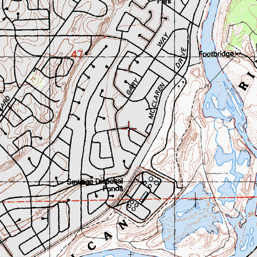 Topographic Map of Del Dayo Elementary School, CA
