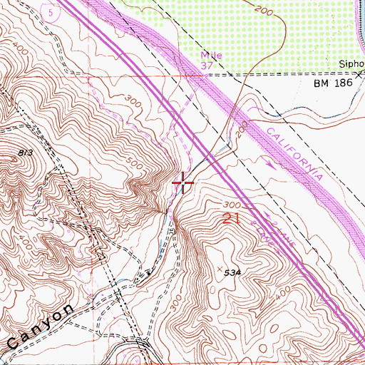 Topographic Map of Del Puerto Canyon, CA