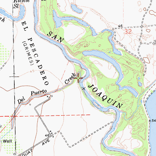 Topographic Map of Del Puerto Creek, CA