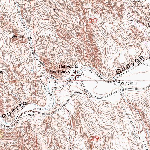 Topographic Map of Del Puerto Fire Control Station, CA