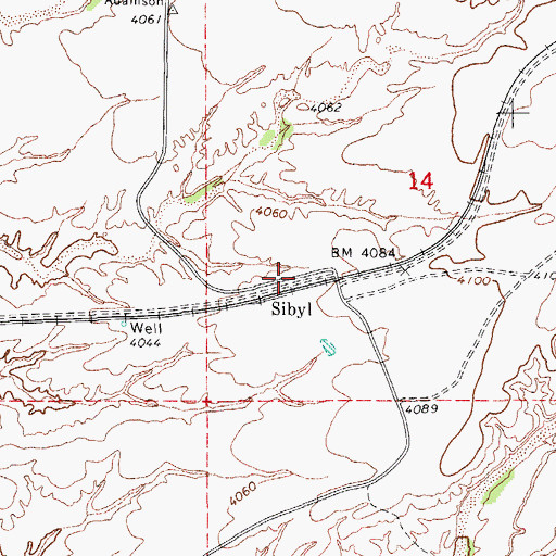 Topographic Map of Sibyl Railroad Station, AZ