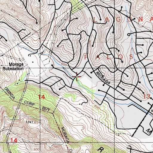 Topographic Map of Del Rey Elementary School, CA