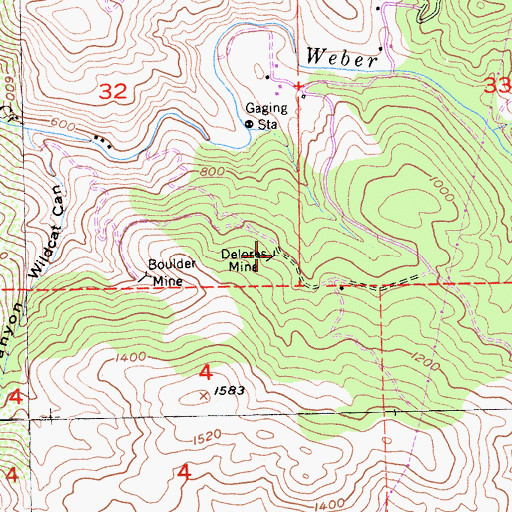 Topographic Map of Delores Mine, CA