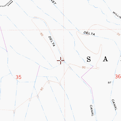 Topographic Map of Delta Canal, CA