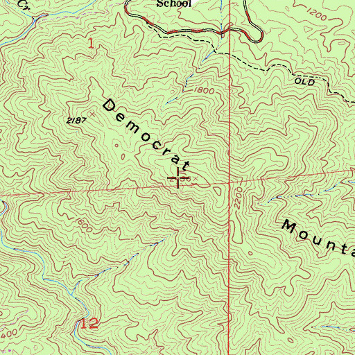 Topographic Map of Democrat Mountain, CA