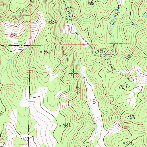 Topographic Map of Dempsey Creek, CA