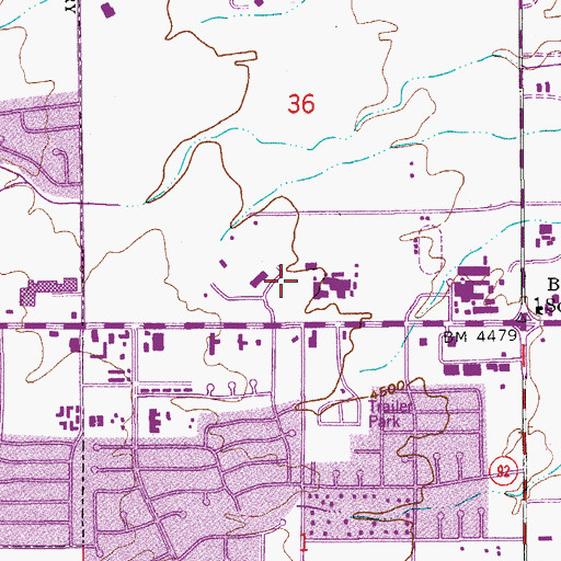 Topographic Map of Sierra Vista City Park, AZ