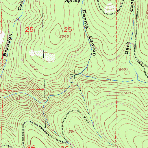 Topographic Map of Dennis Canyon, CA